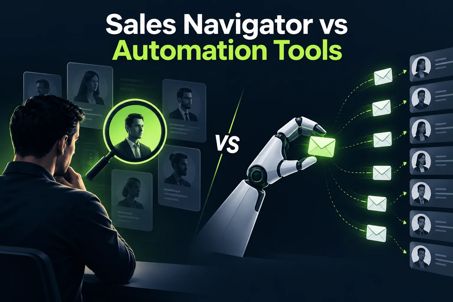 LinkedIn Sales Navigator vs LinkedIn Automation Tools featured illustration